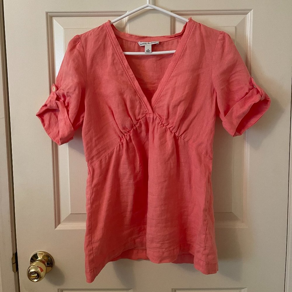 Banana Republic Coral V-Neck Top